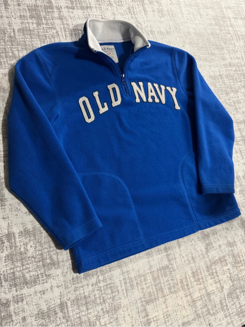 Old Navy Kids Blue Quarter-Zip Fleece Pullover 22.5X19 sz L kids